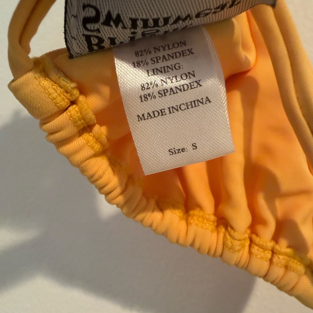 Bright Swimwear Yellow Triangle Bikini Top Size Small - Picture 9 of 9